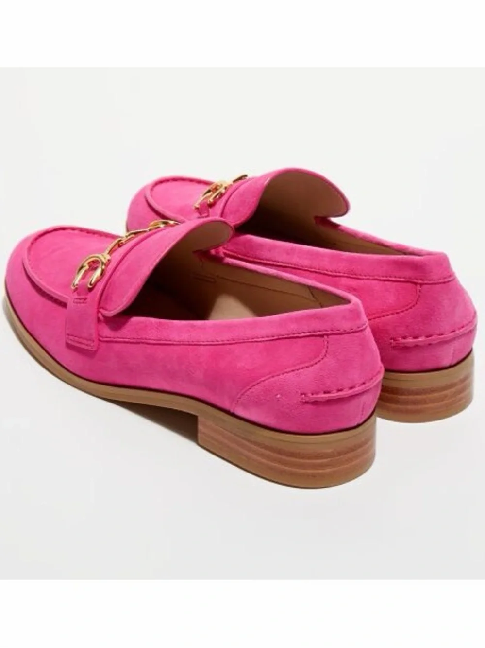 NWT STUART WEITZMAN Owen Buckle Loafer in Peonia Hot Pink Size 7 - Picture 2 of 12